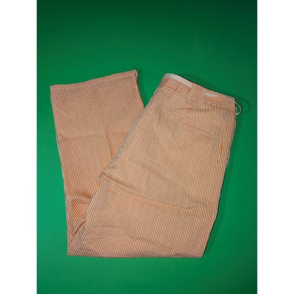 Duck Head Pants Paper Baggy Ankle Style Lightweight Orange Striped Women's Sz 16